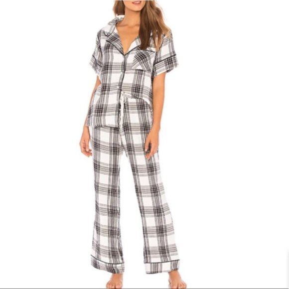 Plush Ultra Soft Intimates Black & White Plaid size Small New with tags #107 - Picture 6 of 9